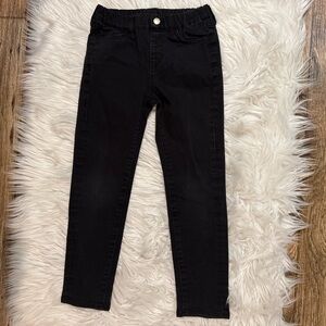 UNIQLO Girls Black Stretch Jeggings Pants Size 5-6 Elastic Waist Skinny